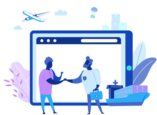 Freightos brand colors illustrated in modern design for international shipping guide